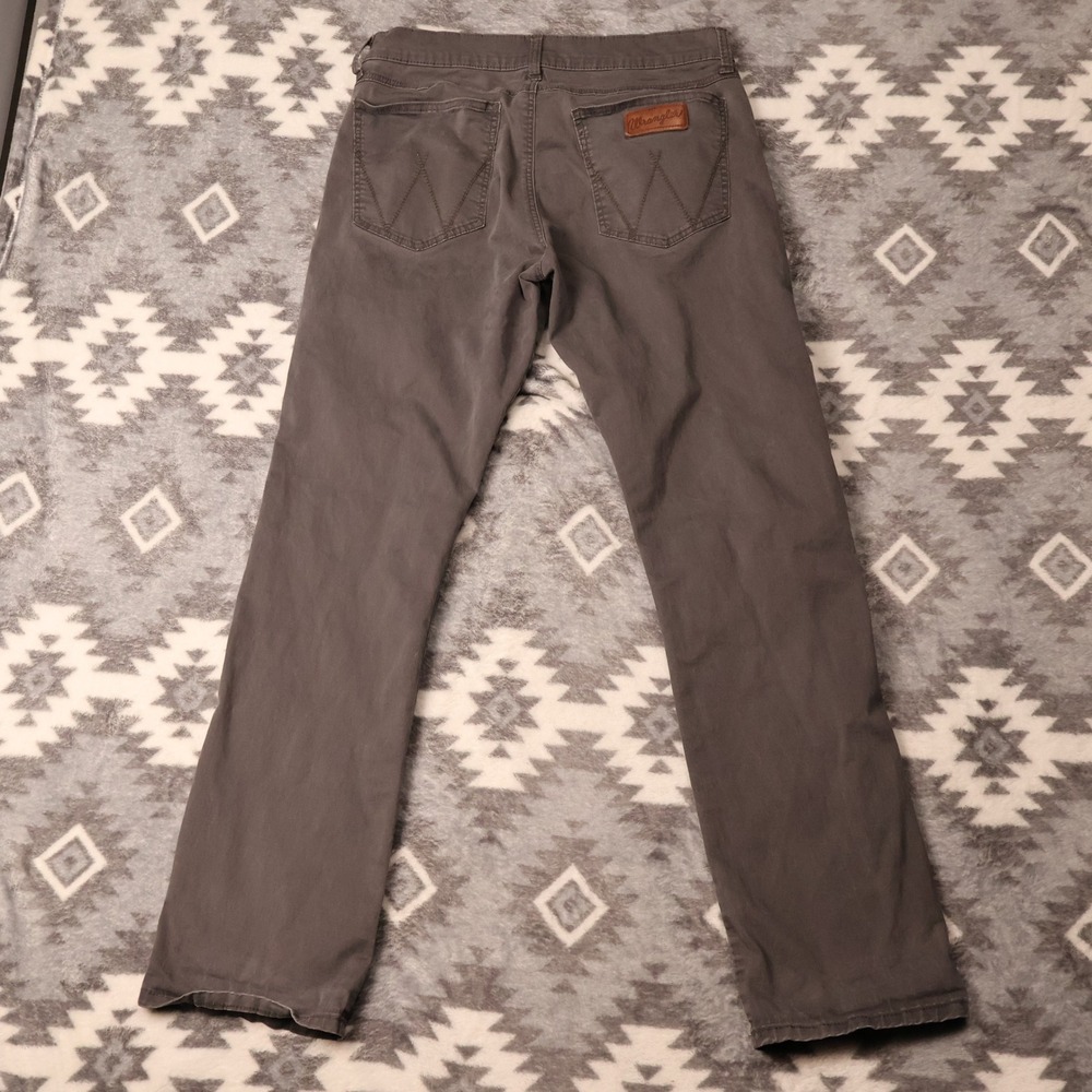 Wrangler Retro Slim Straight Pants Mens 32x32 Charcoal Gray Work Office 5 Pocket